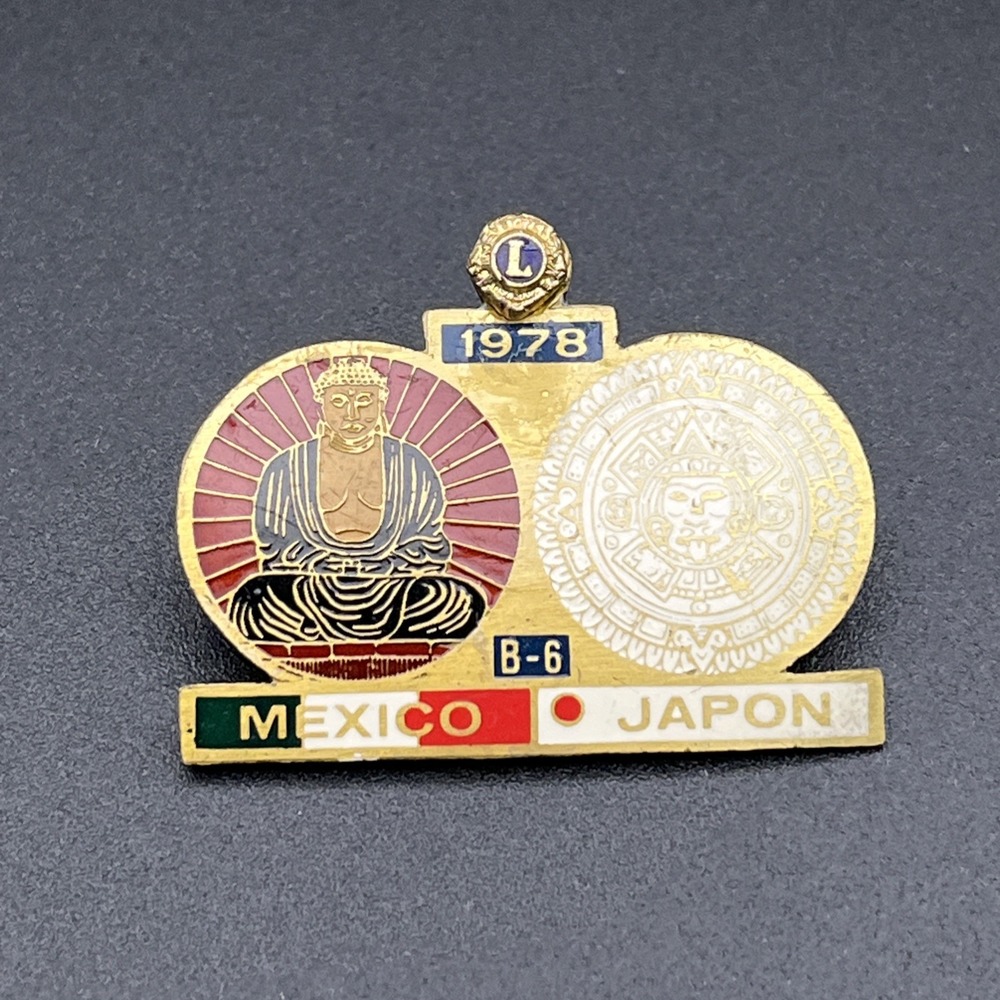 Vintage 1978 Lions Club Mexico Japon B-6 Lapel Hat Pin